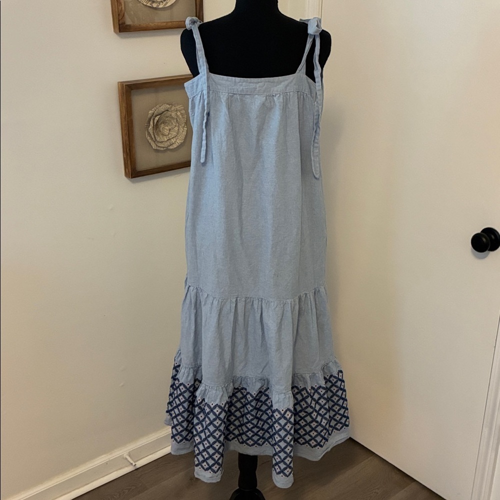 Rebecca Minkoff Lucy Embroidered-Hem Midi Dress - Large - Picture 8 of 9
